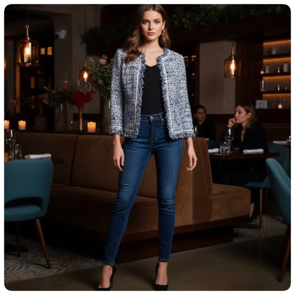 W BY WORTH TWEED BLAZER SIZE 4 - Picture 2 of 16